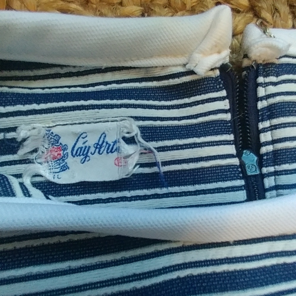 Vintage Navy and white striped dress - Picture 4 of 8